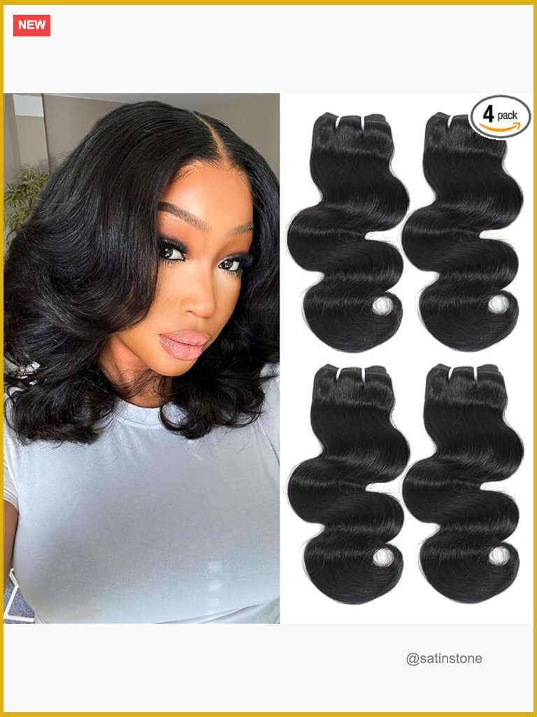 Body Wave Human Hair Bundles 12 Inch 4 Bundles 12a Unprocessed Brazilian Virgin